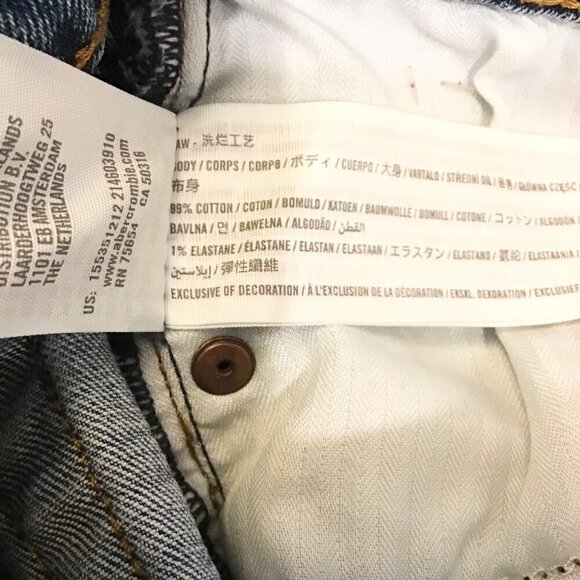 Abercrombie 8 (29) 90s Slim Straight Ultra High Rise Women’s Jeans Distressed - Picture 10 of 12